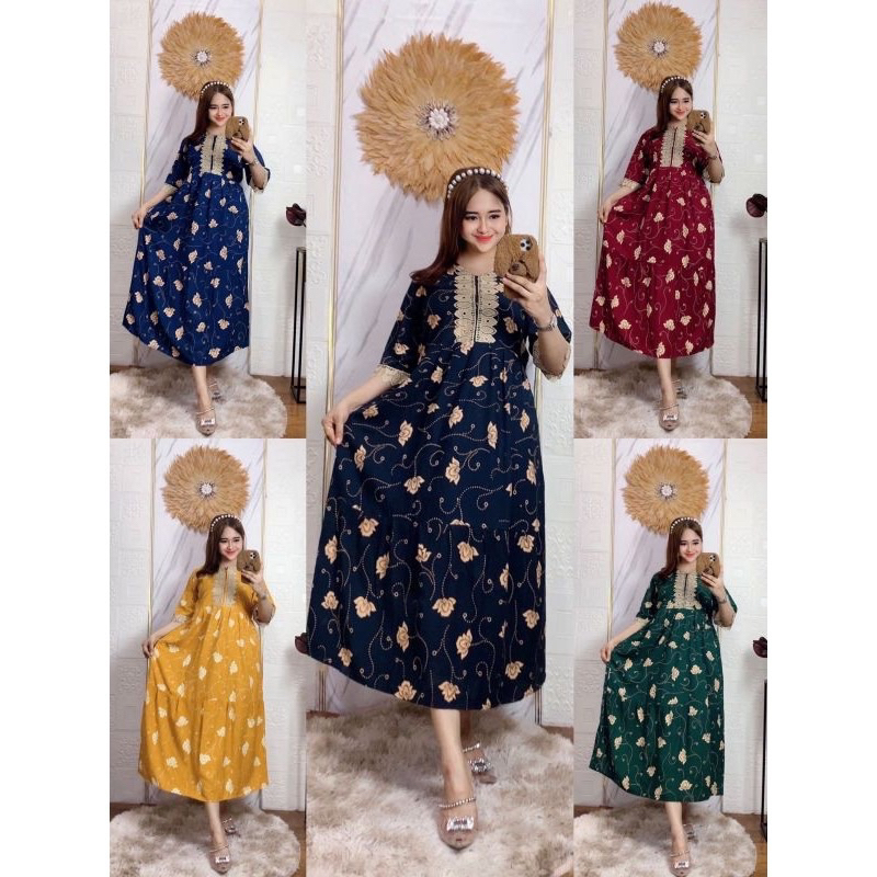 GAMIS MIDI SUSUN REMPEL BAWAH LENGAN 3/4 / DASTER VIRAL