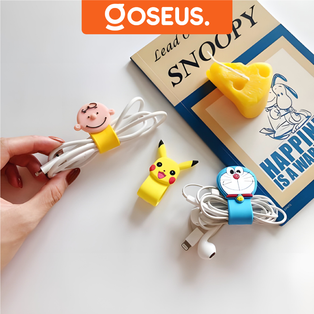Cord Holder Cable Binder Klip 3D Penjepit Kabel Elastis / Pengikat Kabel Karakter AH066