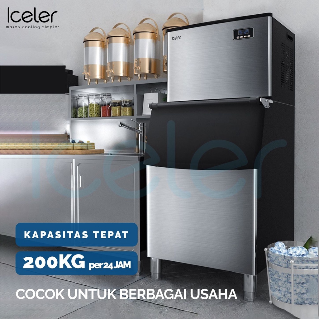 **Ulviahmall**Iceler Mesin Pembuat Es Batu 200 Kg/24 Jam Kapasitas Besar