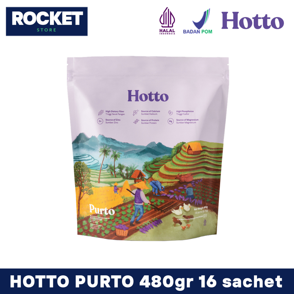 

HOTTO Purto Multigrain with Purple Potato 1 Pouch isi 16 sachet 480gr