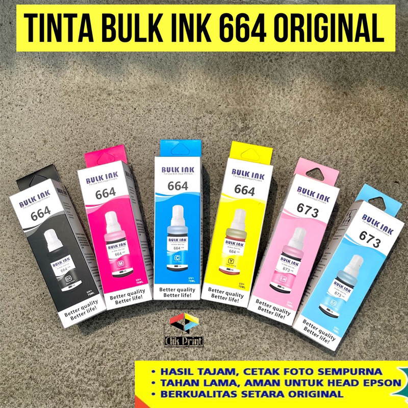 Tinta Bulk Ink 664 Original untuk printer epson L130 L360 DLL