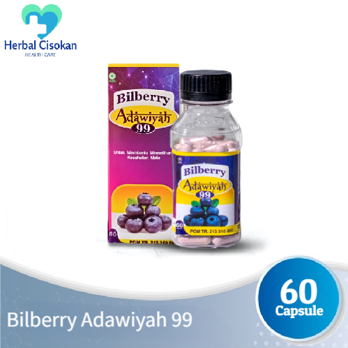 Kapsul Bilberry ADAWIYAH Kapsul Vitamin Mata ADAWIYAH 60 Kapsul ASLI