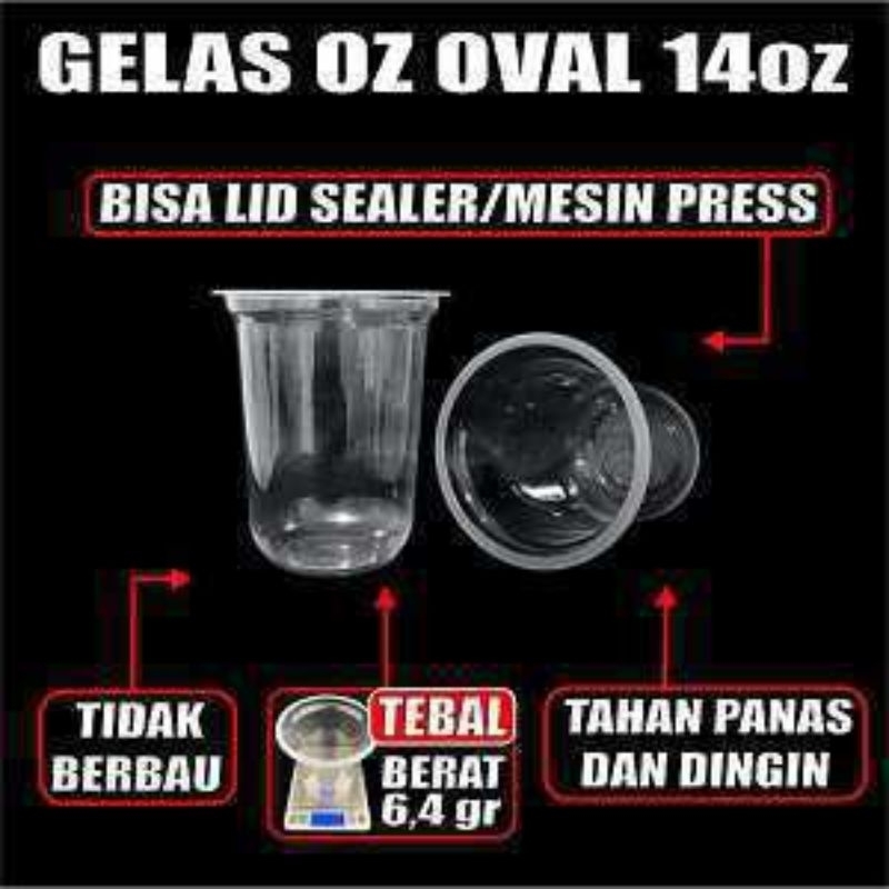 CUP GELAS 14 OZ OVAL