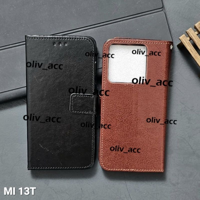flip cover case xiaomi 13t mi 13t pro leather case wallet dompet case kulit mi 13t