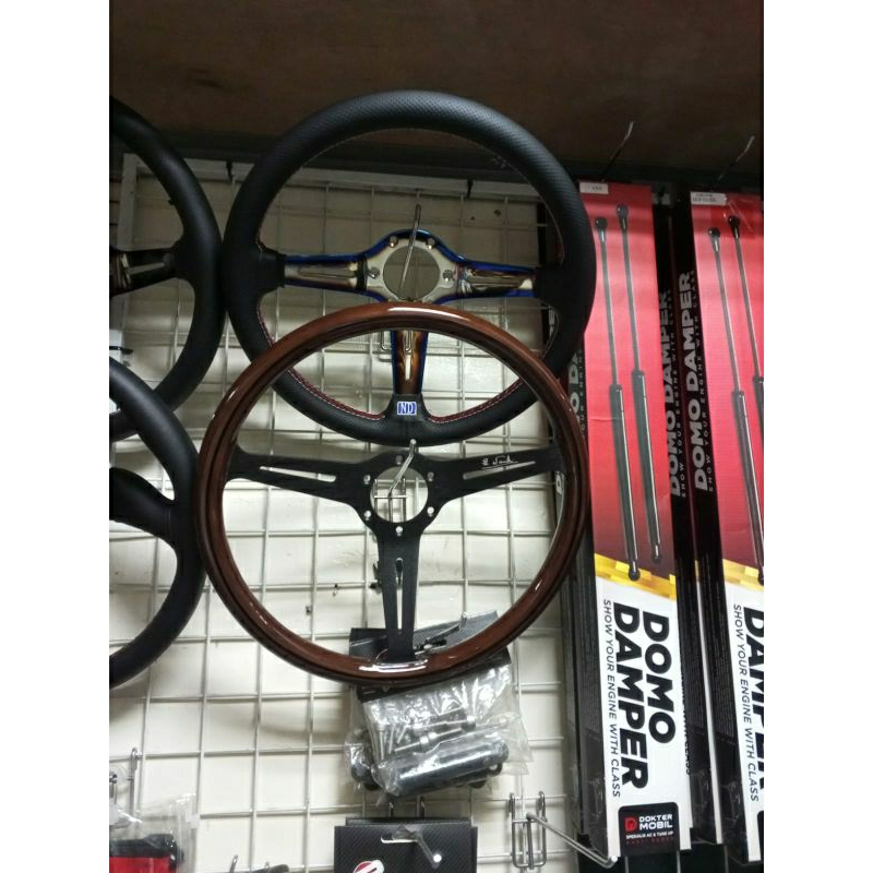 Setir Mobil Kayu klasik 14inch Replika Nardi - Stir Mobil Kayu klasik Universal