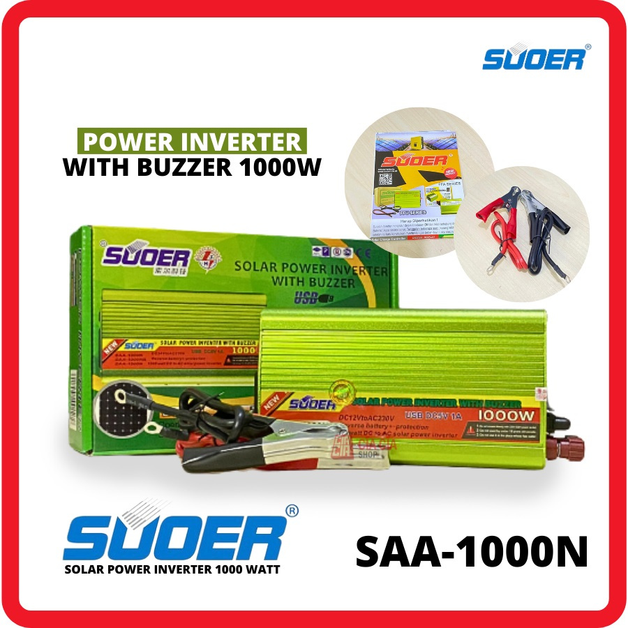 Solar Power Inverter with buzzer 1000w Suoer SAA-1000N Inverter 1000w