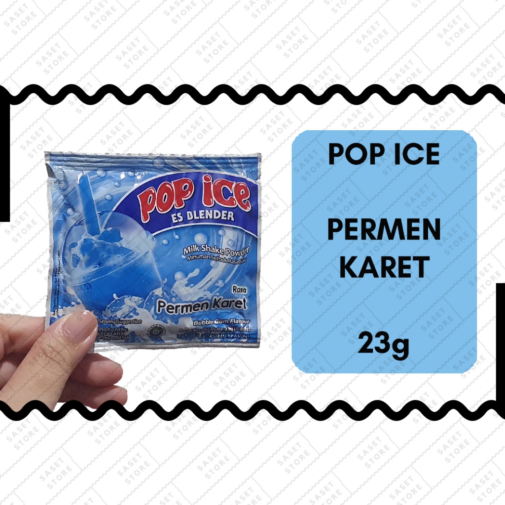 

Pop Ice Permen Karet 23g Sachet Minuman Serbuk Susu Bubble Gum