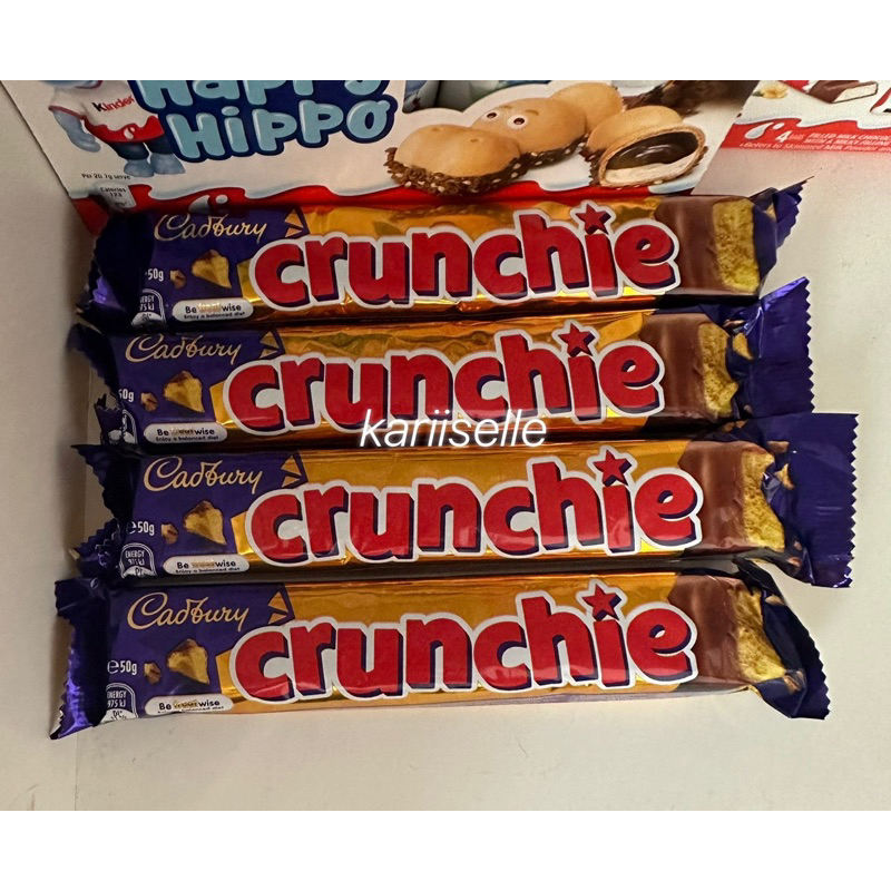 

CADBURY CRUNCHIE CHOCOLATE WAFER BAR 50gr coklat cokelat snak import impor sponge crispy