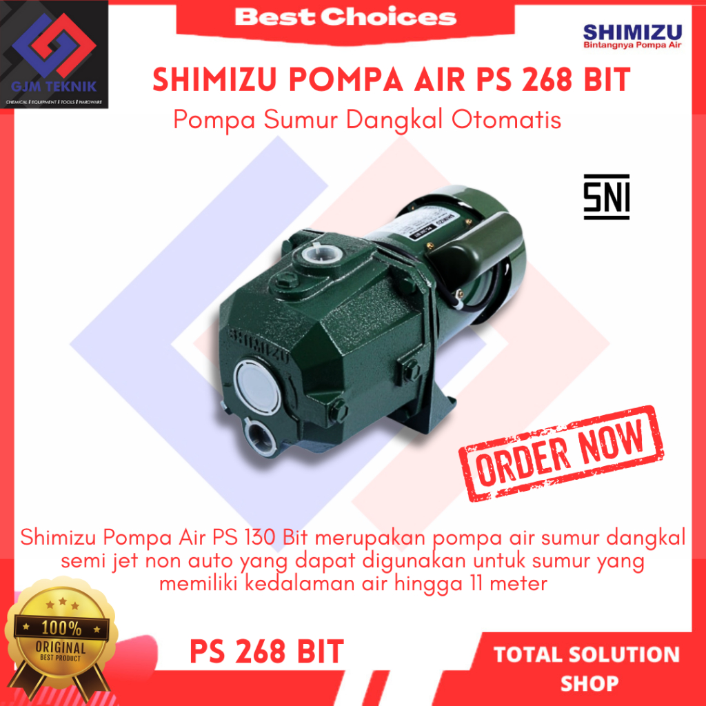 Pompa air jet pump shimizu PC-268 BIT - Pompa air jet pump murah - Pompa air jet pump