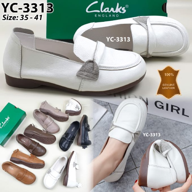 clarks YC 3313 slip on leather