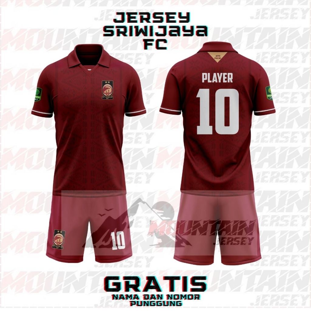 JERSEY SRIWIJAYA FC LIGA 2 FULL PRINTING GRATIS NAMA DAN NO PUNGGUNG