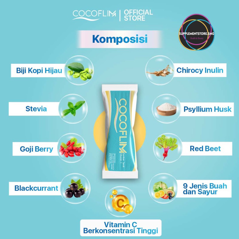 

(ECER 1 SACHET) COCOFLIM FIBER Halal BPOM Coco Slim Minuman Serat Fiber Pelangsing Diet Detox Pelancar BAB