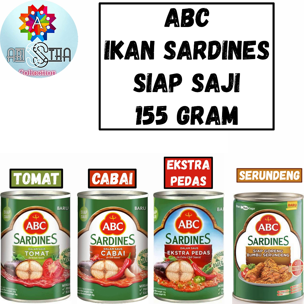 

ABC Sardines Siap Saji Sarden Kemasan Kaleng 155 Gram