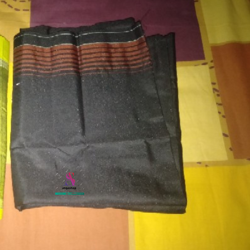 SARUNG BHS CLASIIC COSMO POLOS ANTI KUSUT WARNA PUTIH TUMPAL BHS HITAM