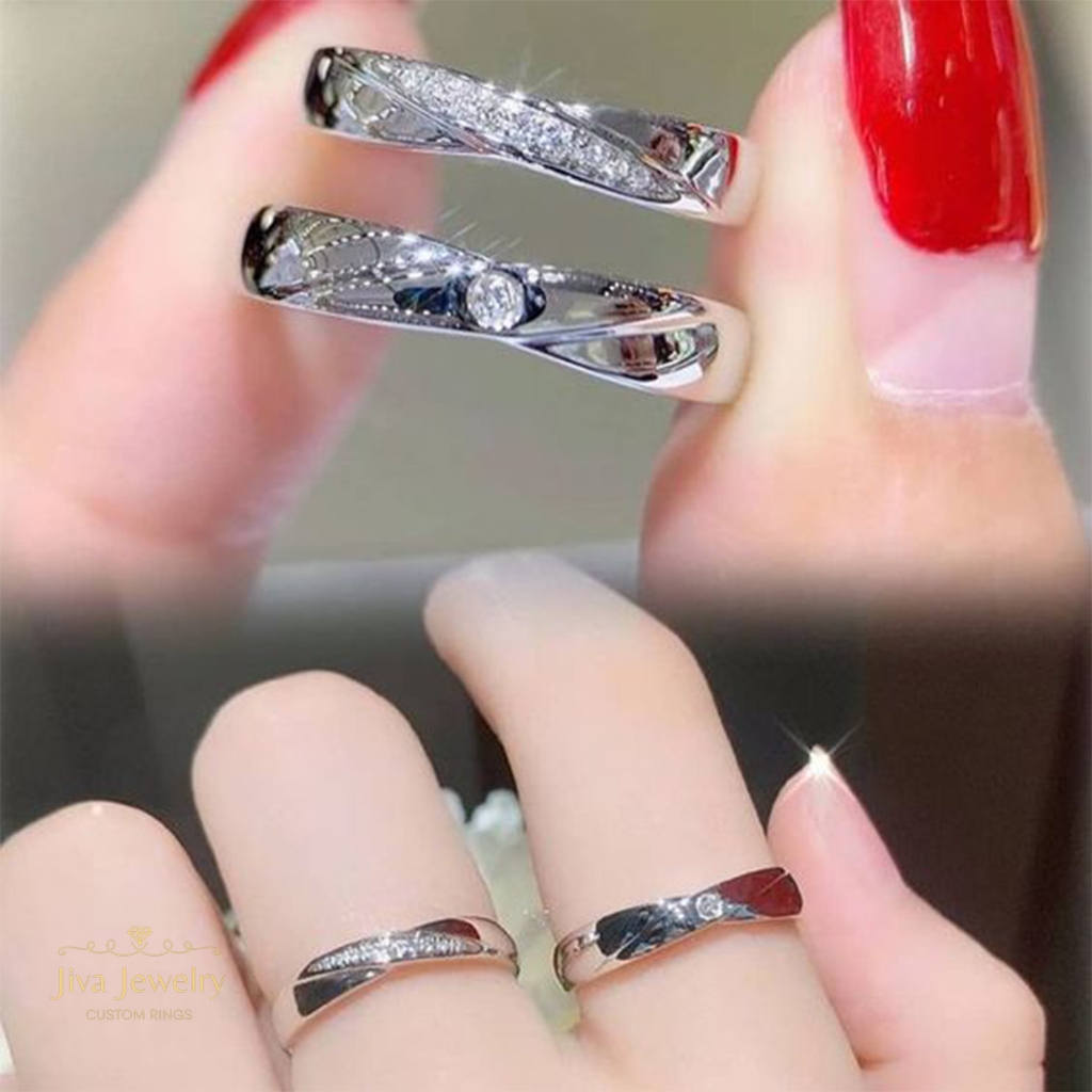 CINCIN TUNANGAN EMAS PUTIH COUPLE NIKAH PRIA/WANITA - J393