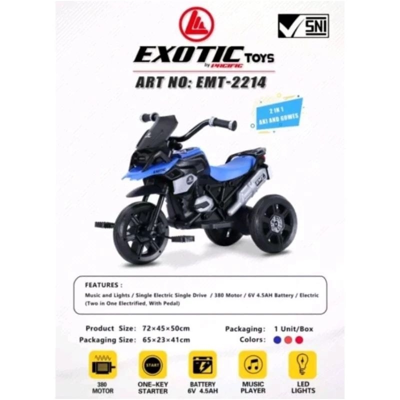 MAINAN ANAK MOTOR AKI RODA TIGA