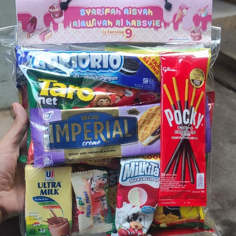 

Bingkisan snack ultah / Hampers ultah murah / goodiebag ultah