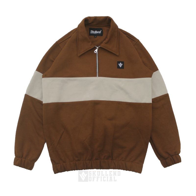 Rugby Sweater Vintage - Coklat Putih