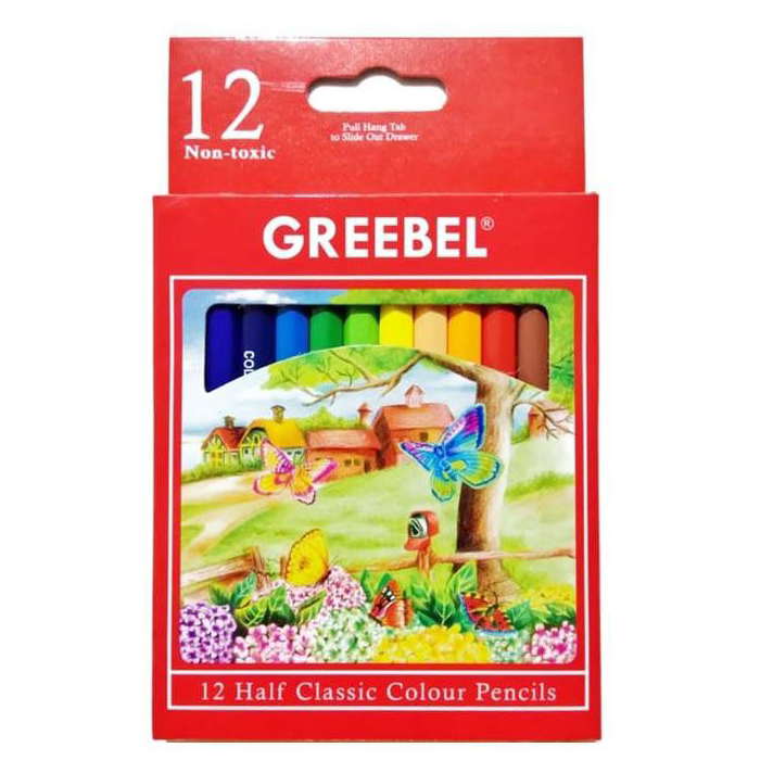 

➔➝✺❇ [ SET ] Pensil Warna / Colored Pencils 12 Half Classic Colour Pencils - Greebel Pendek MURAH Harga Termurah