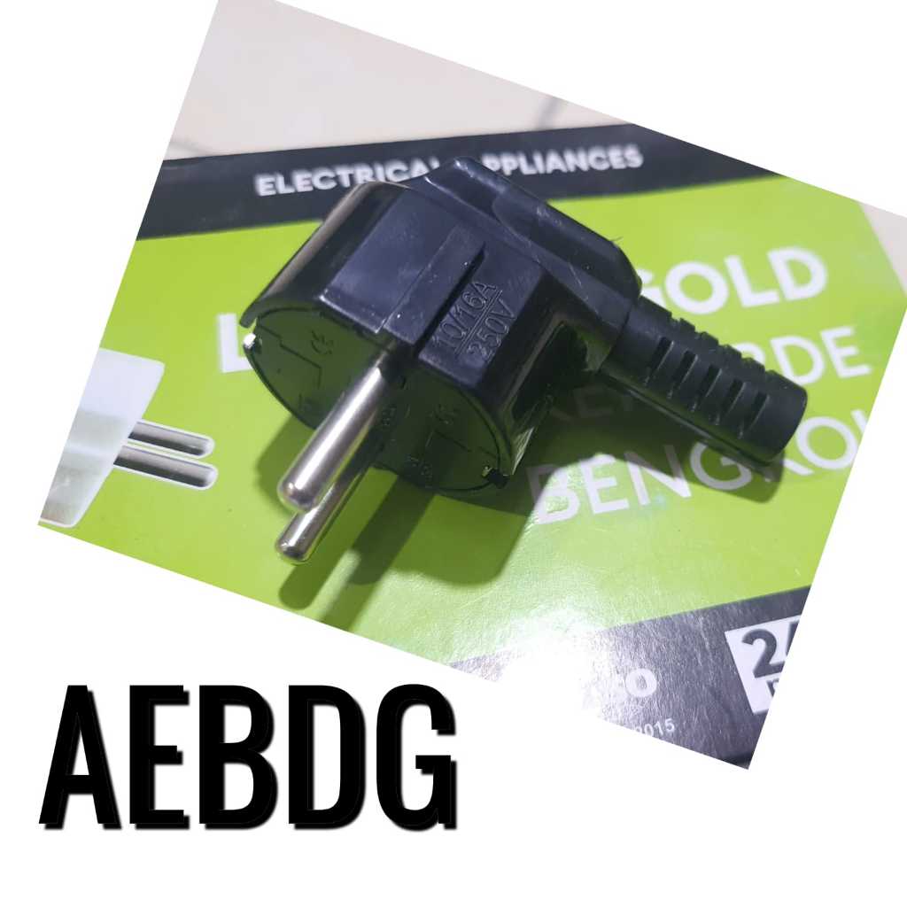 AEBRAND Steker Colokan Listrik L Arde Bengkok / STEKER ARDE L LEGACY GOLD MODEL BROCO