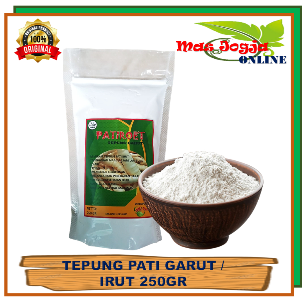 

TEPUNG GARUT/PATI ASAM LAMBUNG/ANGKRIK /ARROWROOT 250Gr BUBUR ASAM LAMBUNG DAN MAAG