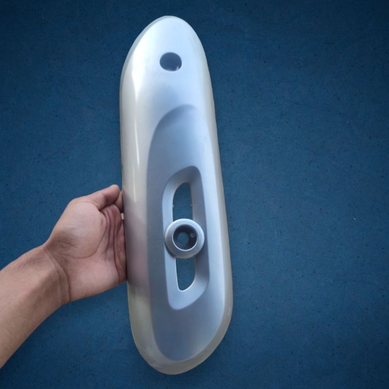 tameng knalpot scoopy 2019 silver glossy