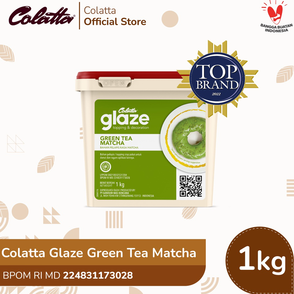 

☇✯✱ Colatta Glaze Green Tea - Bahan Pelapis Rasa Green Tea 1Kg Model Baru