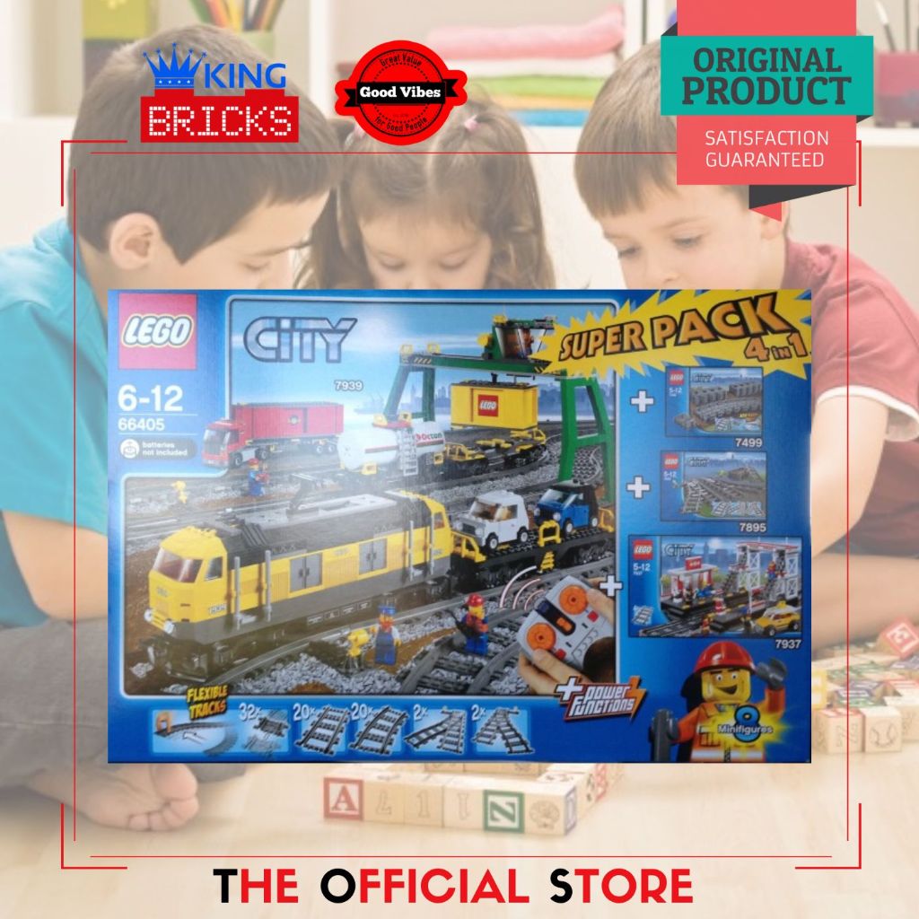 LEGO Original CITY 66405 City Trains Super Pack 4-in-1 - Mainan Anak Edukasi Kereta Api