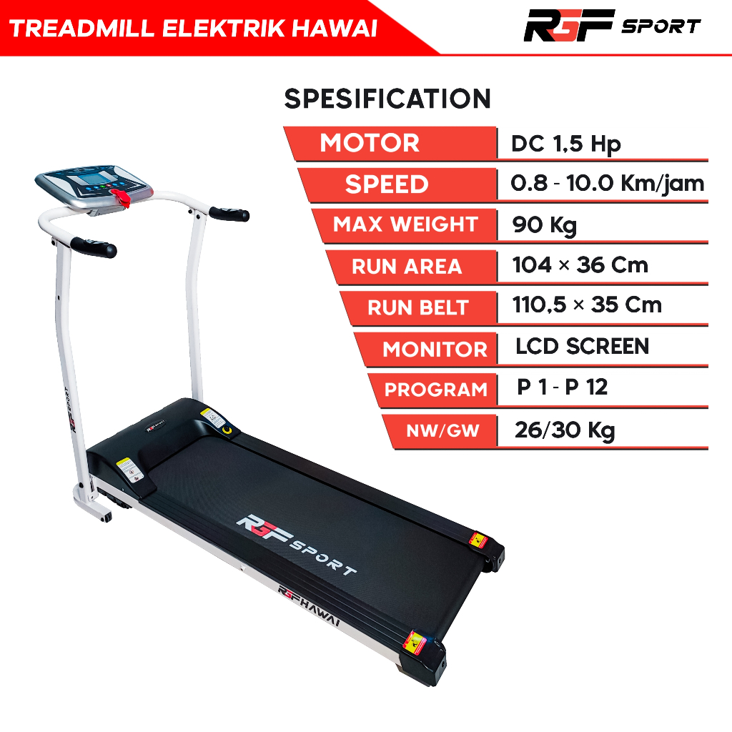 Alat Fitness Treadmill Elektrik RGF SPORT - Hawai
