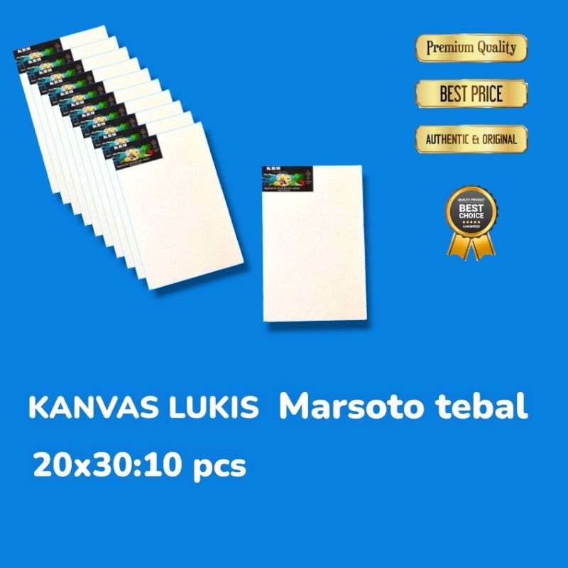 

RK KANVAS LUKIS 20x30 CM( PAKET ISI 10 PCS)/CANVAS LUKIS HALUS/KANVAS MARSOTO TEBAL
