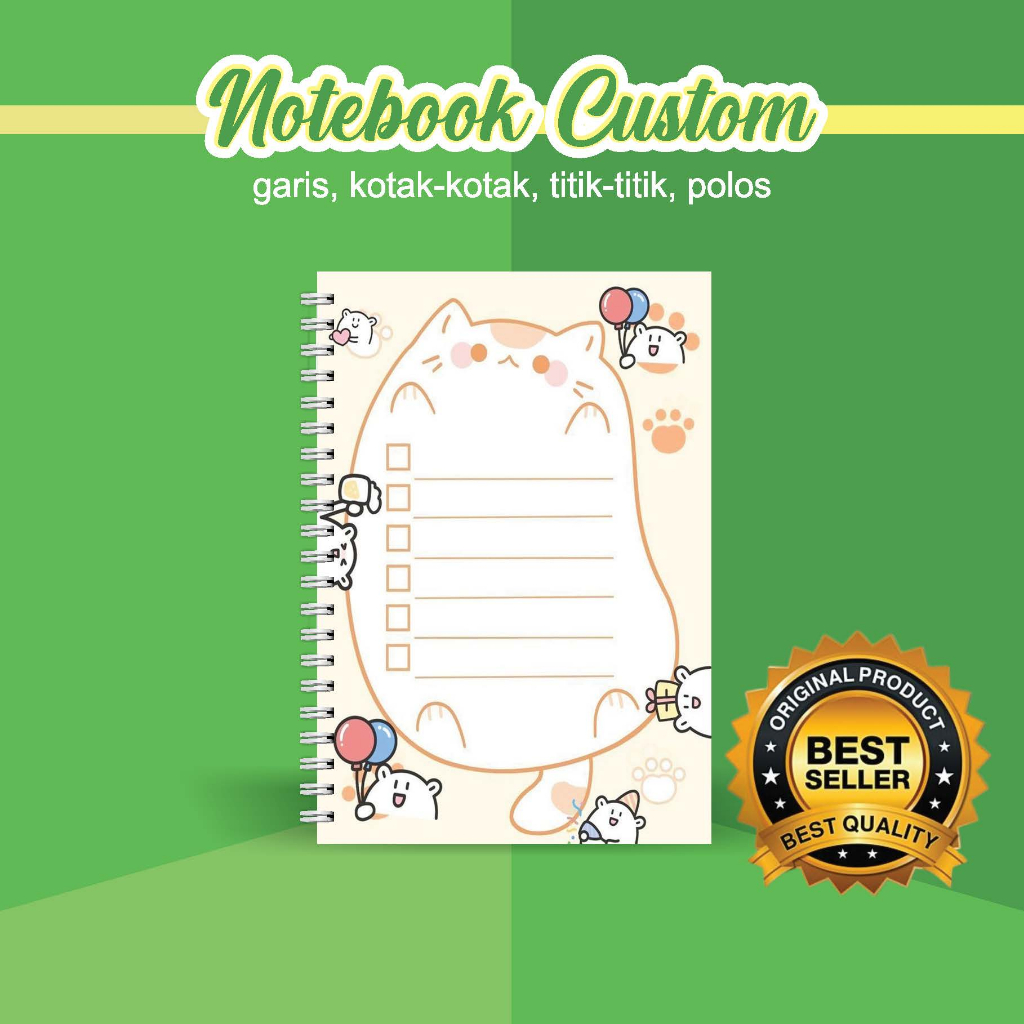 

NOTEBOOK A5 CUSTOM CATATAN/JURNAL BOOKPAPER GRID/KOTAK2#DOTTED/TITIK2#BLANK/POLOS