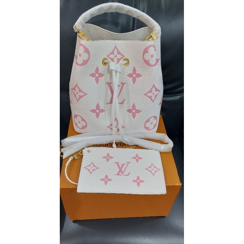 Tas LV Neonoe Serut - Putih Pink