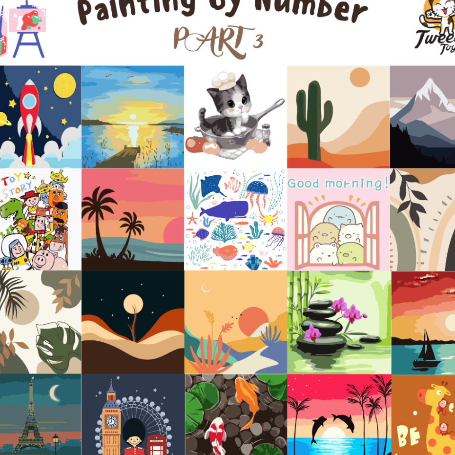 

☊✵ Baapaang - Painting By Number Children Canvas / Set Kanvas Lukis Anak / PART 3 Super Promo