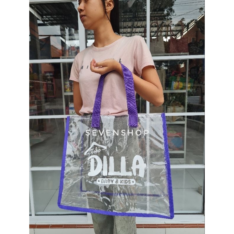 shopping bag mika tas belanja transparan jumbo