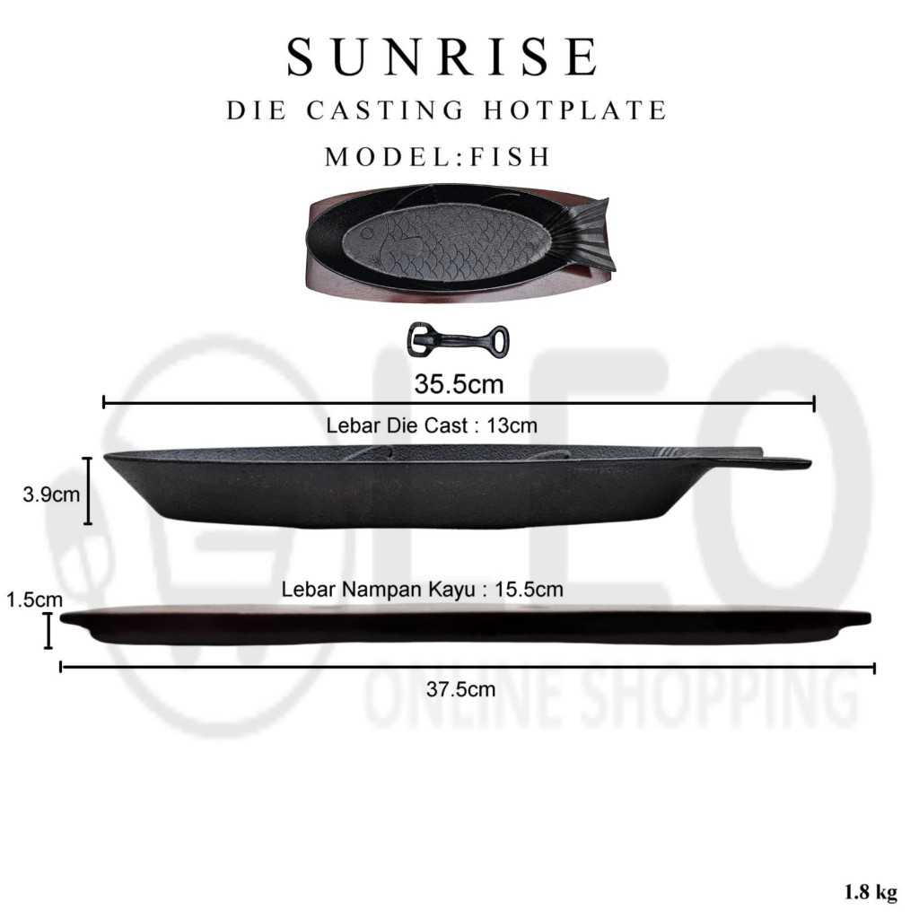 Sunrise Steak Hot Plate MODEL IKAN (00142.01565)