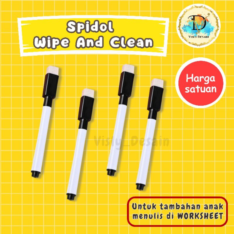 

Visly Desain - Spidol Wipe and Clean - Untuk Tambahan Menulis di Lembar Worksheet dan Busy Page