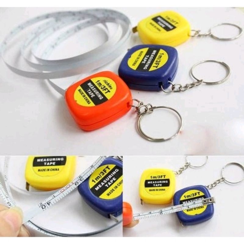 Meteran 1M 1 Meter Mini Gantungan Kunci Tape Roll Gulung Ukur Jarak
