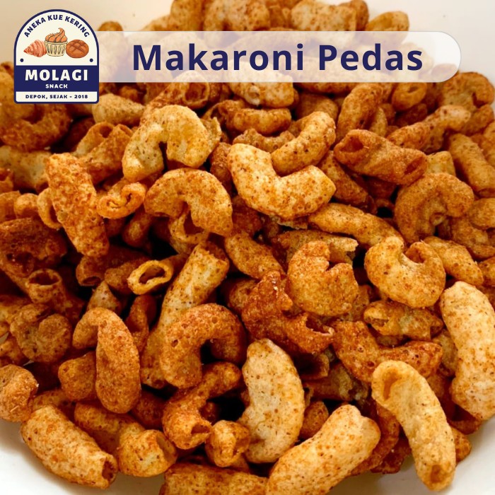 

Makaroni Pedas Gurih RG / Makaroni Pedes Empuk 250 Gram - Molagi Snack