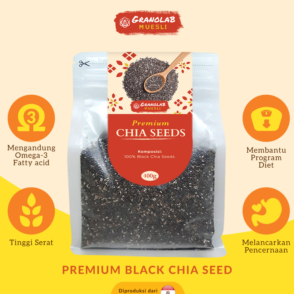 

➟➬✢ Premium Black Chia Seed | Chiaseed Paraguay - Granolab Muesli Best Seller