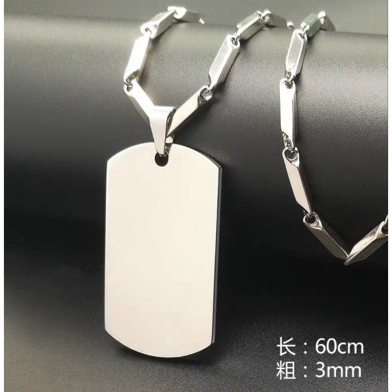 KALUNG TITANIUM PRIA WANITA LIONTIN ARMY POLOS GAYA TERBARU ANTI KARAT