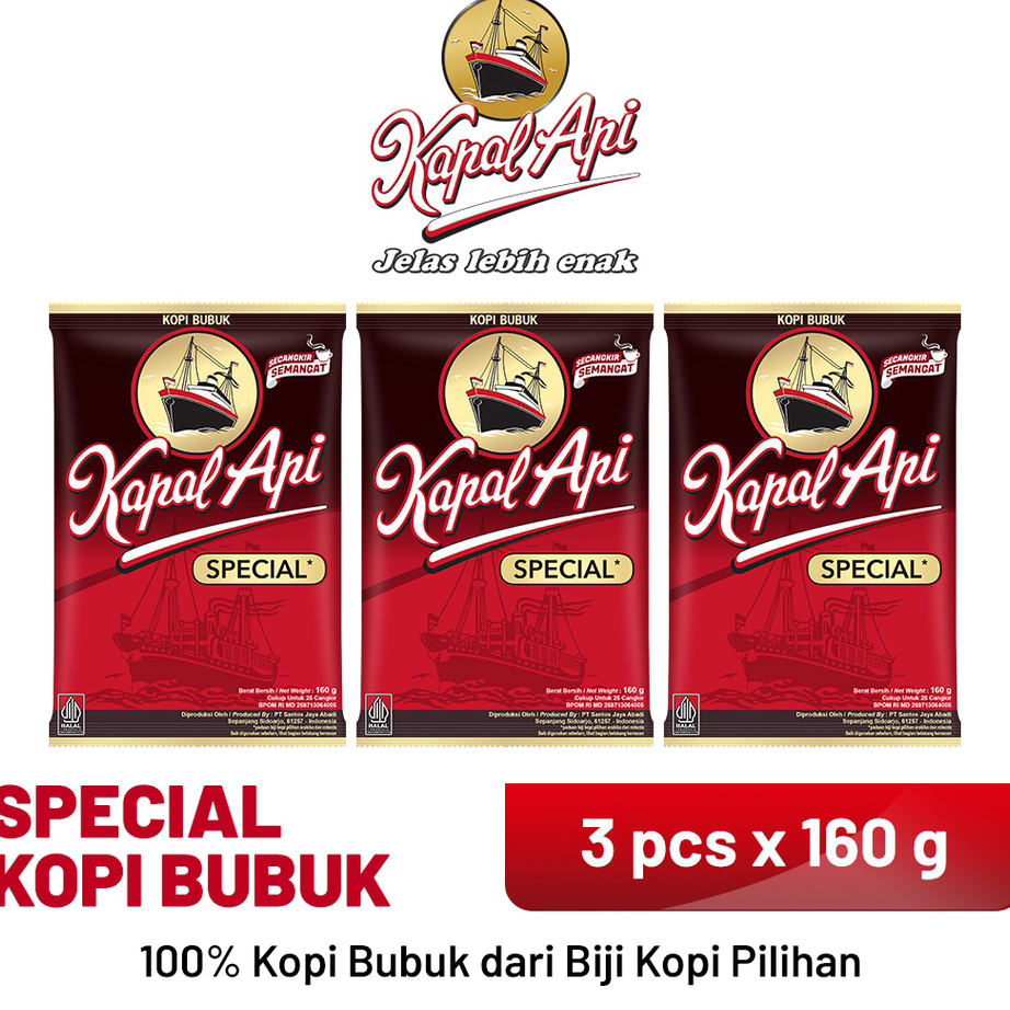 

TTJC7315 (D2289) KAPAL API Special Merah 3 X 160 gr