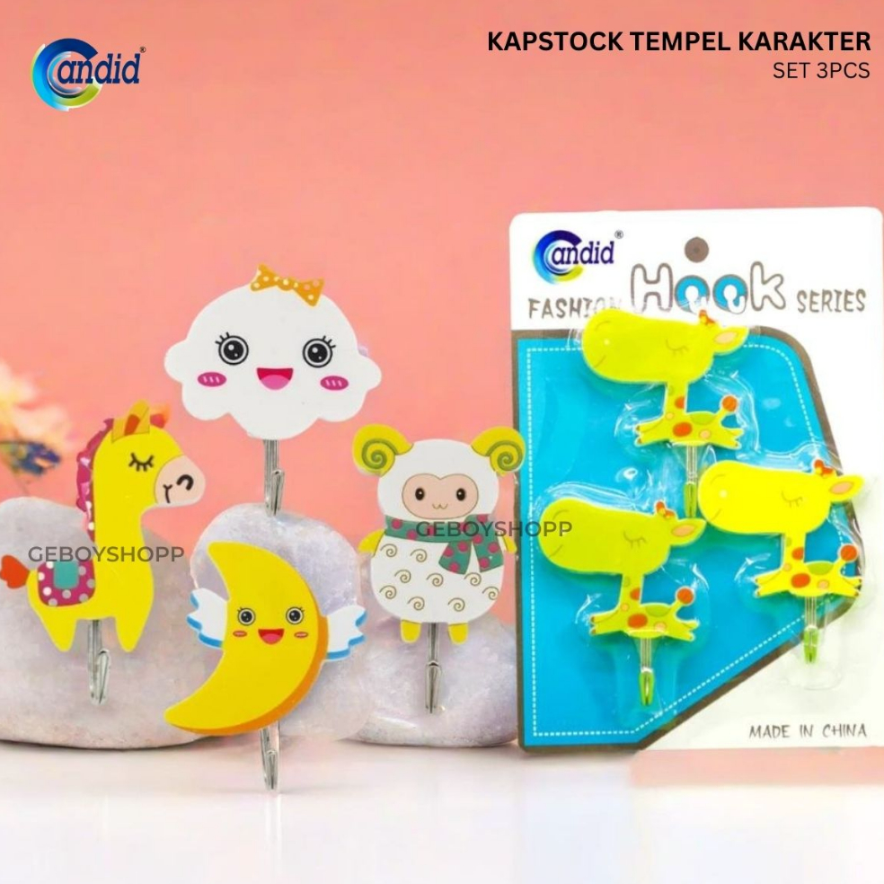 ✦BEST SELLER✦ Gantungan Tempel / Kapstok / Hook Tempel Karakter Serbaguna Candid