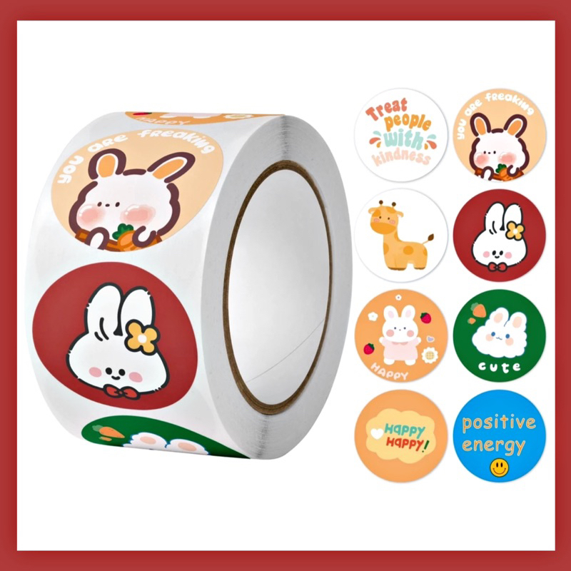 

[ BUKAN 1 ROLL!!!! ] Sticker Lucu / Stiker Hiasan / Sticker Motif Lucu / Stiker Hampers / Stiker Packing