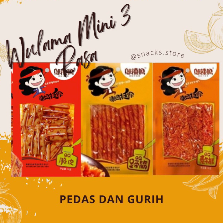 

Promo (HALAL)TERMURAH! PAKET 3 PCS HEMAT SNACK WULAMA MINI LATIAO 邬辣妈辣条 Terlaris