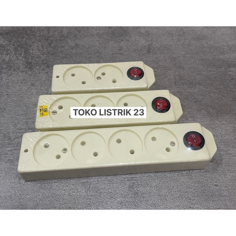 Stop kontak 2,3,4 lubang gepeng + switch SNI T1187