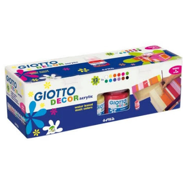 

Hot Sale Cat Akrilik Giotto Decor Acrylic Paint Set 12 Warna 25 ml ORIGiNAL