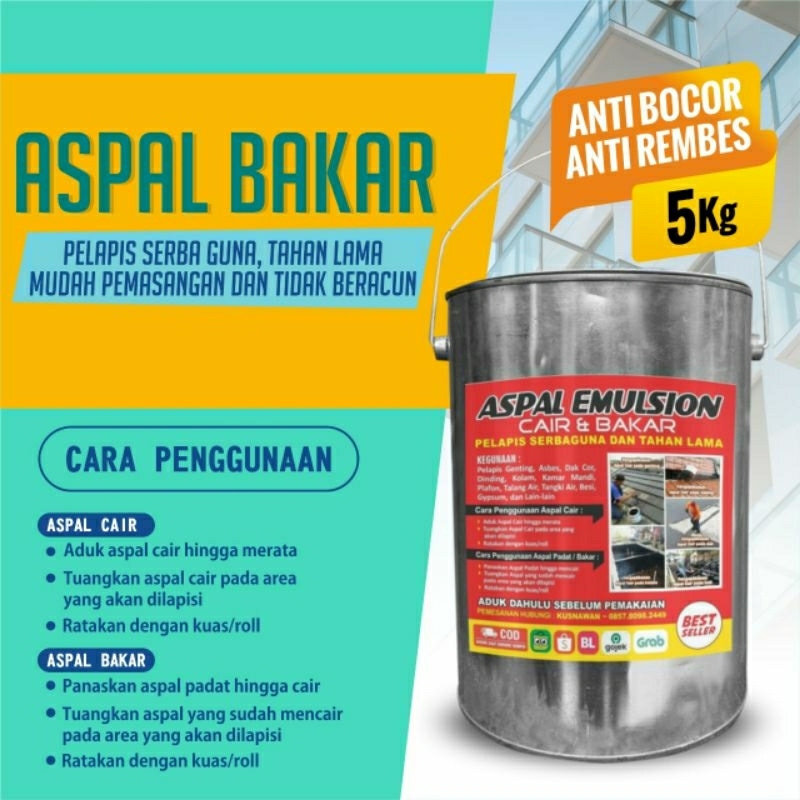 ASPAL BAKAR 5 KG ASPAL PELAPIS ANTI REMBES ANTI BOCOR