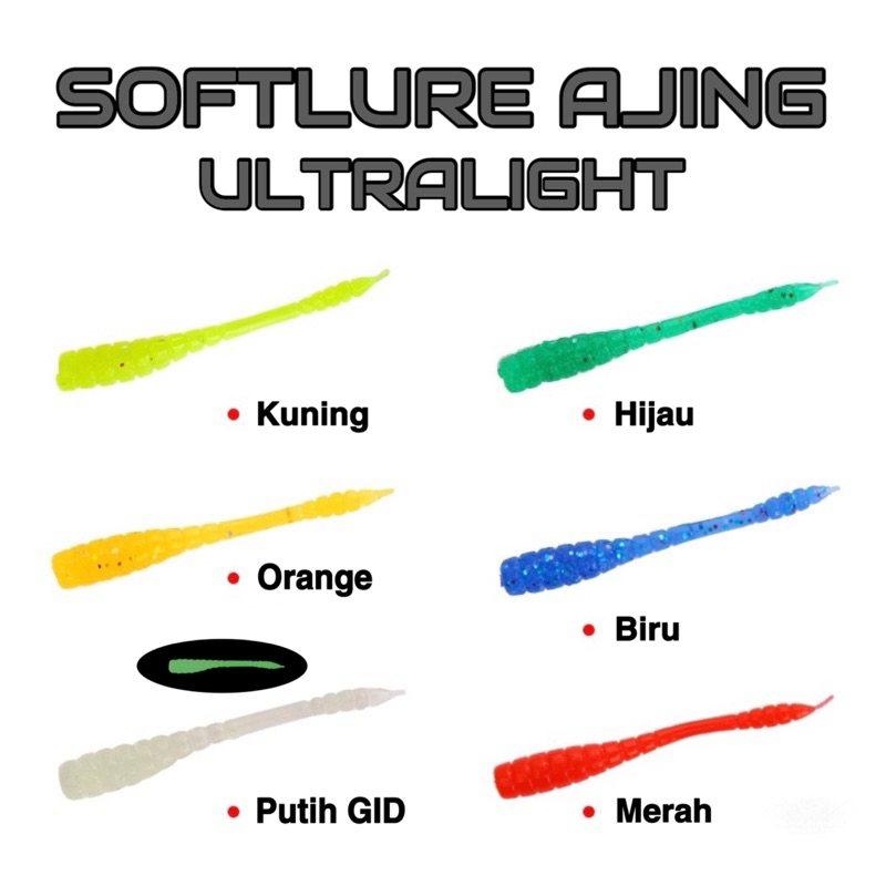 50 Pcs Softlure Ajing Ultralight 4.5cm 0.4gram Soft Lure Ajing