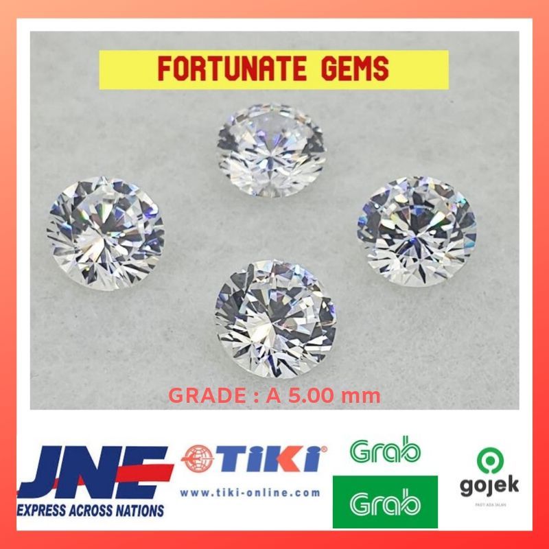 CUBIC ZIRCONIA WHITE (GRADE A-5.00 MM)