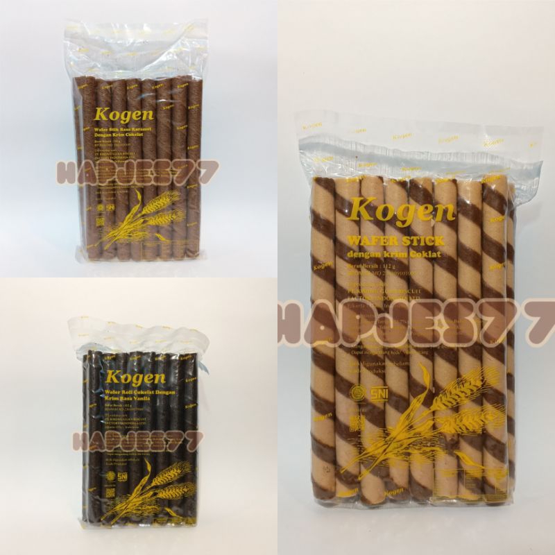 

Kogen wafer stick/kogen wafer roll/Astor kogen 112gr (Karamel/Caramel, Cokelat/Chocolate, Vanila/Vanilla)